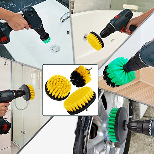 Oxoxo drill Brush -2" 3" 4" potenza perforazione media rigidità scrub spazzolone per pulizia doccia vasche gomme per piastrelle bagno, tappeto da cucina