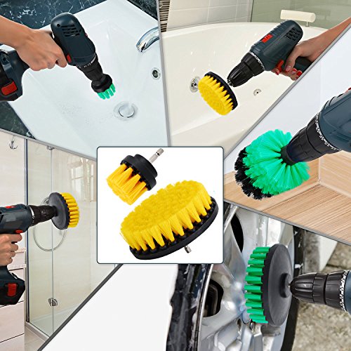 Oxoxo drill Brush - 2" 5" le setole di media attacco scrubber kit di pulizia per cucina bagno superfici mattonelle docce Carpet parquet, piastrelle