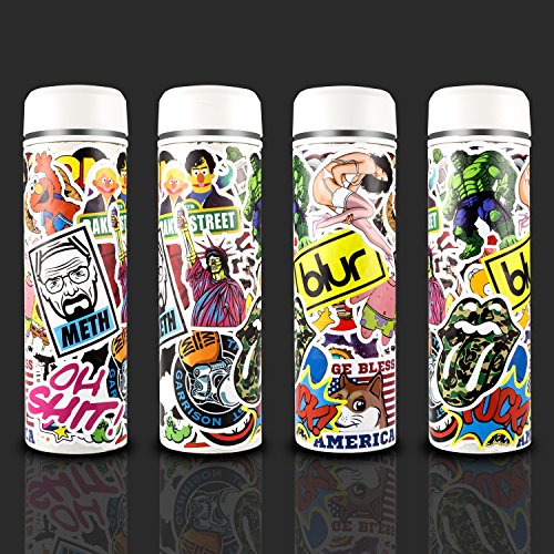 PAMIYO Adesivi Stickers, confezione da 300 Stili Diversi Graffiti Decals per Auto Automezzi skateboard bicicletta, barche PC Portatilie Abbellir Bagaglio