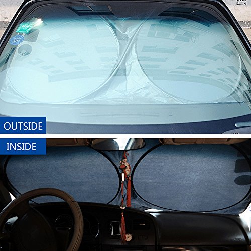 Parasole auto universale, 6 pezzi, con rivestimento in argento, kit di tendine parasole per parabrezza auto, riflette il 99% dei raggi del sole e il 97% rei aggi UV, mantiene l