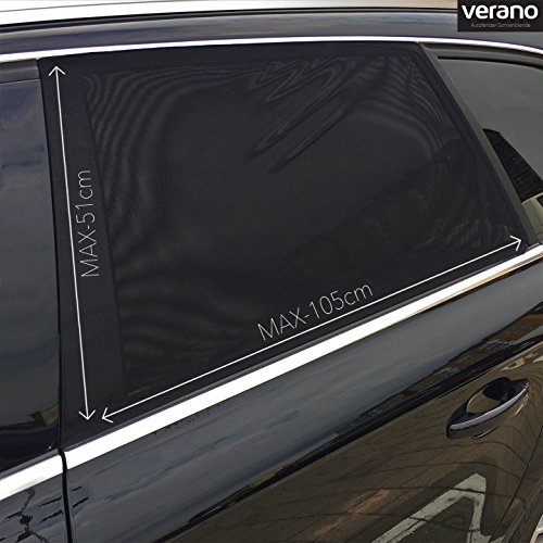 Parasole finestrino auto (2 pezzi) – Grande, universale parasole per auto, SUV, camion & minivans di Verano – Protegge passeggeri, bambini e animali domestici dal 98% dei raggi UV