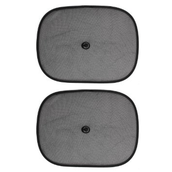 Parasole portatile per auto in rete di nylon nero (2 pezzi)
