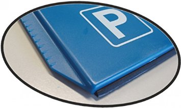 Parking disc with ice scraper