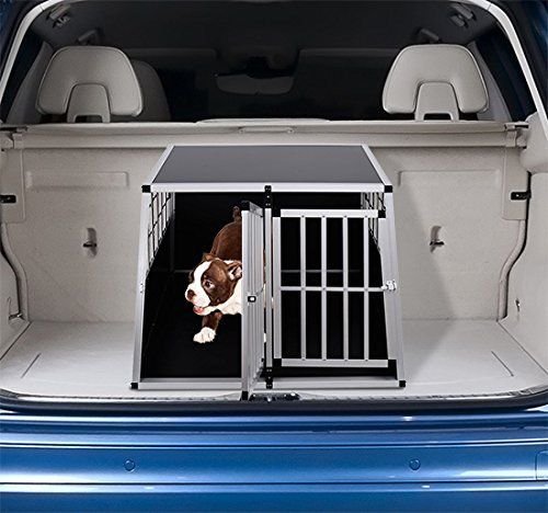 Pawhut – Gabbia Box per Trasporto per Cani in Lega d’alluminio e MDF Doppia Porta 104x91x69cm