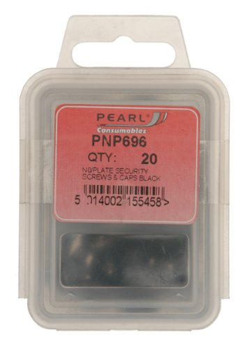 Pearl PNP696 - Set di 20 viti e rondelle per targa, colore: Nero