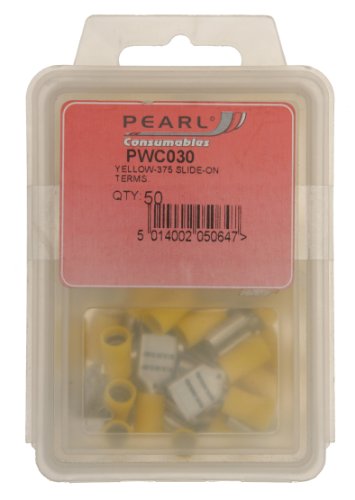 Pearl PWC030 - Connettore cablaggio a linguetta 375 femmina, confezione da 50, colore: Giallo