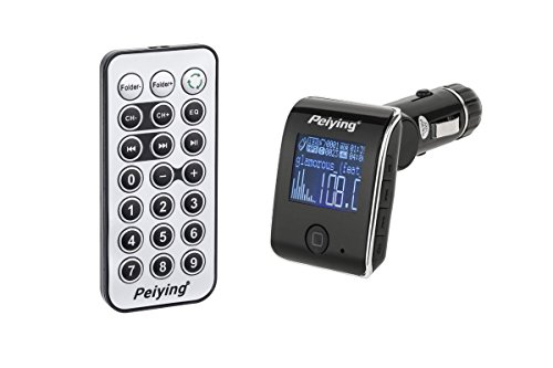 Peiying urz0387 auto trasmettitore FM con funzione RDS con telecomando USB/SD/206 Radio trasmittente 3,6 cm (1,4 pollici) Display LCD Nero