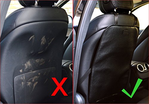 Pelle (2 pezzi) Organiser sedile posteriore auto e Tappetino proteggi sedile. Copri-sedile di prima qualità, protettore sedili, stivaggio, Organizzatore sedile auto. ZOZA C30