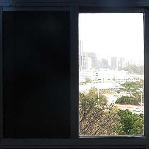 Pellicola oscurante Hoho 0% trasmissione della luce visibile nero opaco, vetro privacy tinta finestrino adesivi, 50CMX200 CM