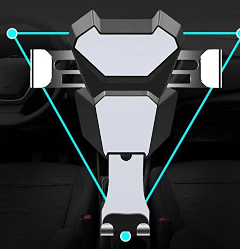 Per Asus ZenFone 2 Deluxe Supporto staffa compatta attacco di sfiato Scanalatura della griglia di ventilazione argento nero auto veicolo a motore Porta smartphone Condotto dell