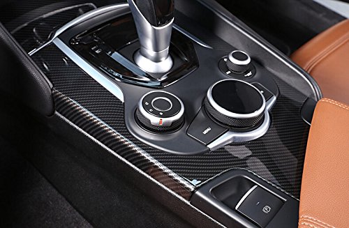 Per Giulia 2017 ABS Carbon Fiber interior console centrale copertura del pannello del cambio Trim auto accessori per mano sinistra driver
