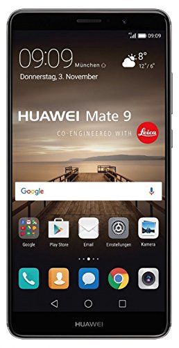 Per Huawei Mate 9 (Dual-SIM) Supporto Smartphone specchietto retrovisore titolare monte auto Universal Porta Telefono Staffa Culla Cruscotto montaggio Holder per Huawei Mate 9 (Dual-SIM), nero - K-S-Trade(R)