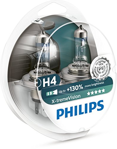 Philips 12342XV+S2 X-treme Vision Lampada Alogena H4, 12V 60/55W