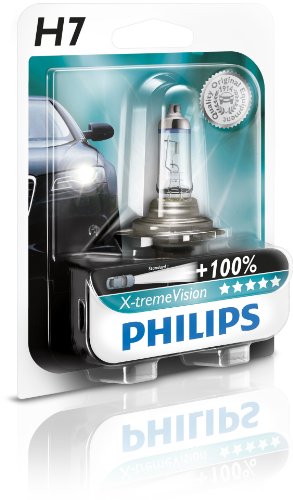 Philips 12972XVB1 X-treme Vision +100 Lampada Alogena H7, 12V 55W, 100% di Luce in Più