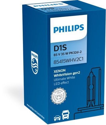 Philips 85415WHV2C1 D1S - Xenon WhiteVision gen2- Lampade per fari con effetto LED, luce bianca uniforme, 1pz.