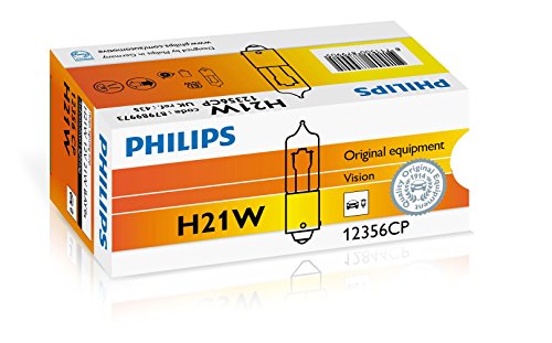 Philips Vision Conventional Interior and Signaling 12356CP - car light bulbs (H21W, 21 W, Fog light, High beam, Interior light, Low beam, Parking light, Signaling, Stop light, Box, H21W)