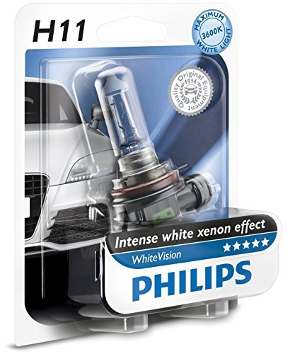Philips WhiteVision Effetto Xenon H11 Lampada Fari 12362WHVB1, Blister Singolo