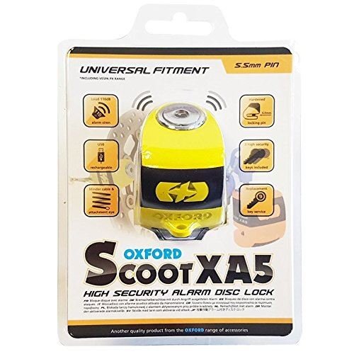 Piaggio vespa primavera 50 Oxford Scoot XA5 Alarm Disc Lock Bike giallo LK287