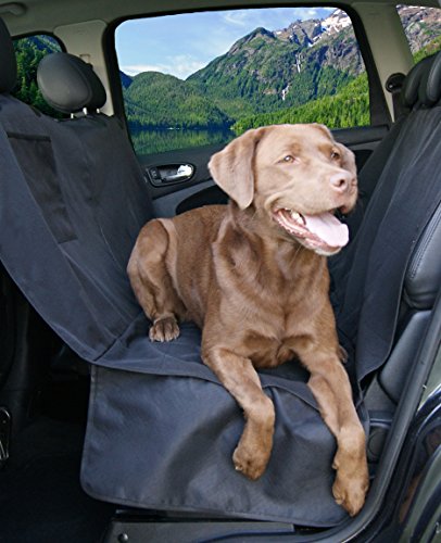 PiCoon® coprisedile per cani / coprisedili auto / telo auto per cani, in nero, impermeabile, con cintura di sicurezza, per tutti i modelli di auto, 160cm x 143cm, sedile posteriore, copertura di protezione