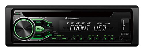 Pioneer DEH-1800UBG Autoradio, USB, Lettura Flac, Compatibilità AOA 2.0, Display Nero/Verde