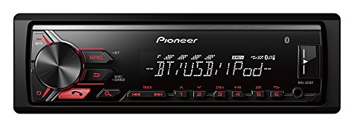 Pioneer MVH-390BT 200W Bluetooth Black car media receiver - car media receivers (4.0 channels, AM,FM, LCD, Front, Black, 200 W)