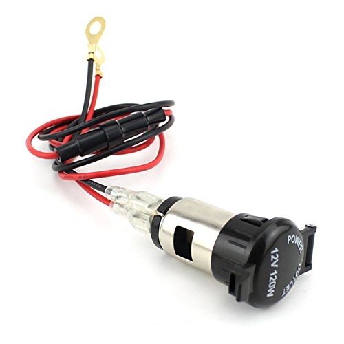 Pixnor 12 V 120 W auto moto accendisigari femmina presa di corrente di alimentazione impermeabile con Dual USB caricabatteria da auto
