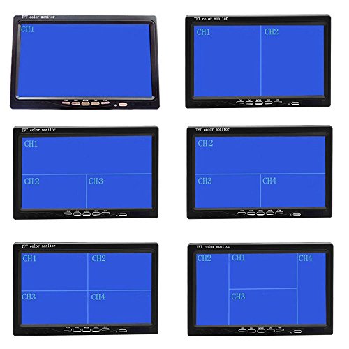 podofo 7 pollici HD 4 Split Quad Video Display TFT LCD di retrovisione monitor per auto Backup fotocamera kit & Home Surveillance SISTEMA DI SICUREZZA