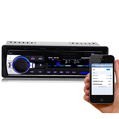 PolarLander autoradio Audio USB / SD / MP3 Player ricevitore Bluetooth a mani libere con telecomando Nero 1 Din