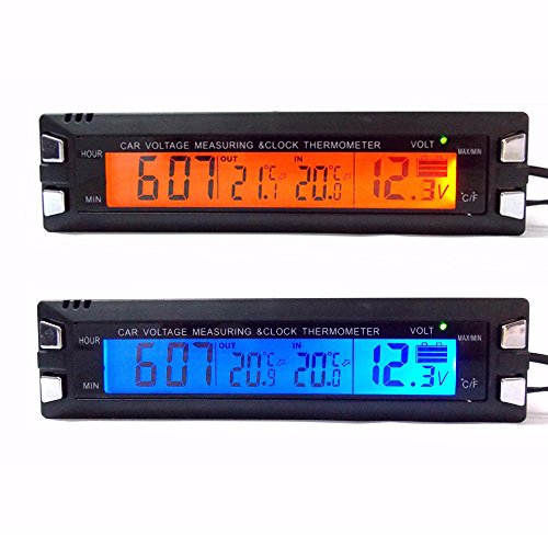 PolarLander multifunzione 3 in 1 Car Digital Clock termometro dell