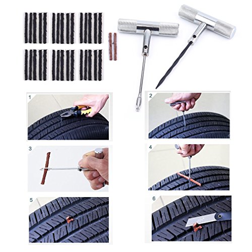 Poncherish 40pcs / set professionale auto kit di riparazione pneumatici auto auto veicoli accessori