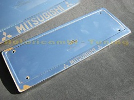 Porta Targa Portatarga Anteriore Mitsubishi Acciaio Inox Incisione Laser