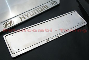 Porta Targa Portatarga Posteriore Hyundai Acciaio Inox Incisione Laser