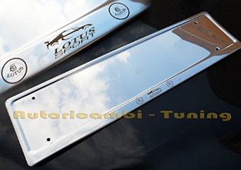 Porta Targa Portatarga Posteriore Lotus Acciaio Inox Incisione Laser