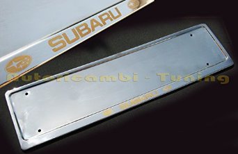 Porta Targa Portatarga Posteriore Subaru Acciaio Inox Incisione Laser