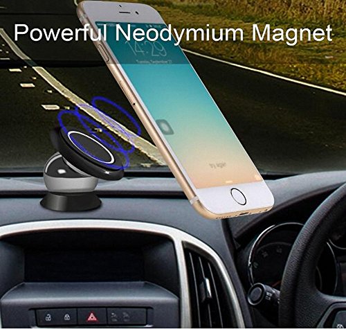 Portacellulare magnetico ,360 gradi ruotabile Monti Sticky magnetica mini auto telefono Car Holder supporto da auto per iPhone 7/6 Plus/6s/se/5/5S, LG, HTC, Sony, Huawei P9 e altri smartphone