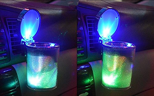Portacenere portatile auto colorato, con luci a LED luminoso posacenere, metallo Automotive forniture (6.8*10 cm)