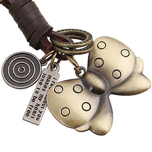 Portachiavi anello von fabl Crew Keychain per gli uomini e le ragazze USB Stick chiave allegati zaino ciondolo Vintage stile marrone lega pelle Giraffe pattern 1 pezzi