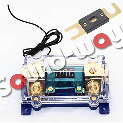 portafusibile ANL Professional per amplificatore auto con voltmetro Digital per amplificatore sono + Fusibile 200 Amp