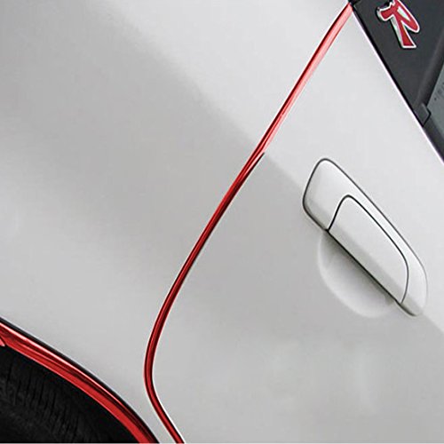 Portiere protezione 4 m Rosso per Auto – Metro Profilo Flessibile – ritagliabile – autoadesivo – Resistente alle intemperie autoveicoli