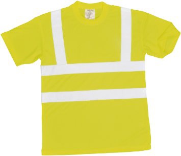 Portwest S478YERM - Maglietta con bande riflettenti, alta visibilità, taglia M, giallo
