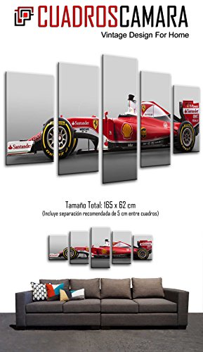 poster moderno fotografico auto Formula 1, Ferrari F1, Sebastian Vettel, 165 x 62 cm, rif. pst26553