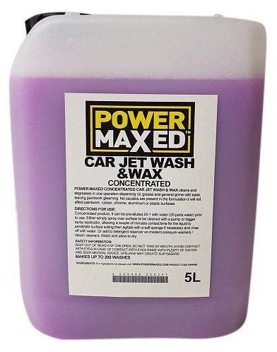 Power Maxed WW5000 Detergente concentrato per auto, Jet Wash and Wax, 5 l