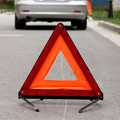 Pratico Triangolo per auto Segnale di emergenza Segnale di sicurezza riflettente pieghevole sul lato della strada Segnale di stop Tripod Road Flasher