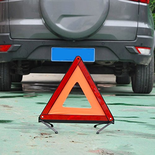 Pratico Triangolo per auto Segnale di emergenza Segnale di sicurezza riflettente pieghevole sul lato della strada Segnale di stop Tripod Road Flasher
