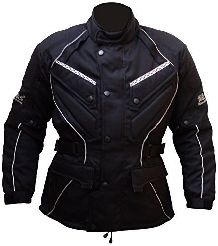 Protectwear giacca da motociclista, giacca tessile WCJ-101, nero, Taglia 50 / M