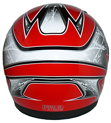 Protectwear motociclo casco del bambini rosso SA03-RT,Taglia S (gioventù XL) 54/55 cm