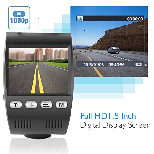 Pyle Full HD 1080p doppio sistema di registrazione video DVR Dash Cam, con registrazione retrovisore telecamera, 170 ° gradi grandangolare obiettivo della fotocamera. (PLDVRCAM48)