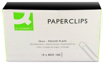 Q CONNECT PAPERCLIPS 32MM PLAIN PK100