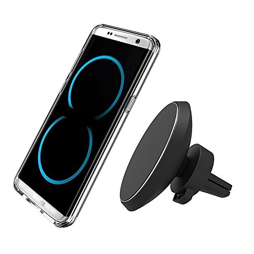 Qi wireless caricabatteria da auto magnetico supporto per bocchetta di aerazione per Samsung Galaxy S8/8 Edge/S7/7 Edge/S6/6 Edge/Note 5 & 7 e iPhone 8/8 Plus/x modelli