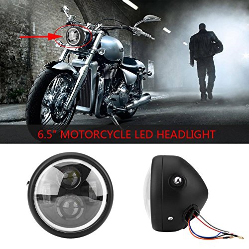 Qiilu QL04156 Frontale Lampadina Head LED 16cm Motociclo LED per Harley Sportster Cafe Racer Bobber